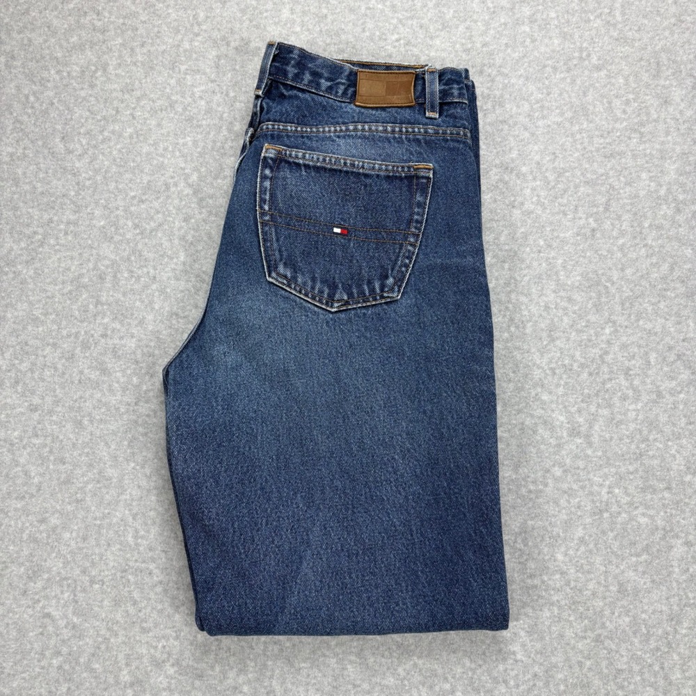 Vtg Tommy Hilfiger Jeans Womens 12 Blue 90's Mom Jean Y2K Straight Leg High Rise